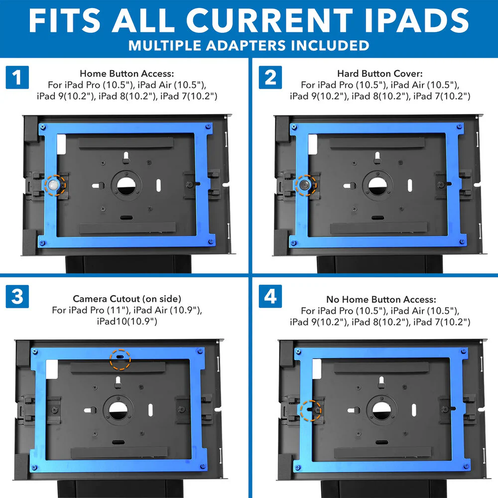 Mount-It! Anti-Theft Floor Standing Tablet Kiosk for Select iPad Models (Black) - Image 4
